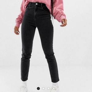 ASOS black slim mom jeans